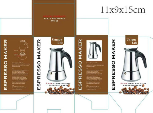 قهوه جوش ۲کوپ استیل برند یونیک